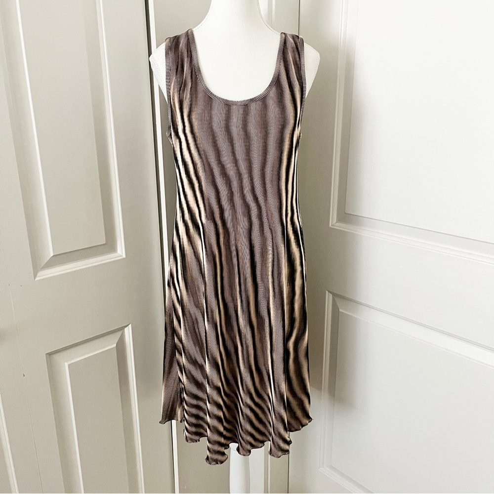 Sleeveless Textured Stretch Jersey Boho Sheath Dress – Resort Chic, Size M